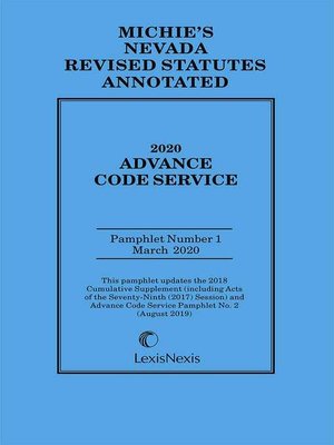 cover image of Nevada Advance Code Service